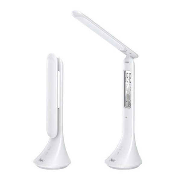 Led Bureaulamp USB met Display - tijd - datum - temperatuur - kleur wit