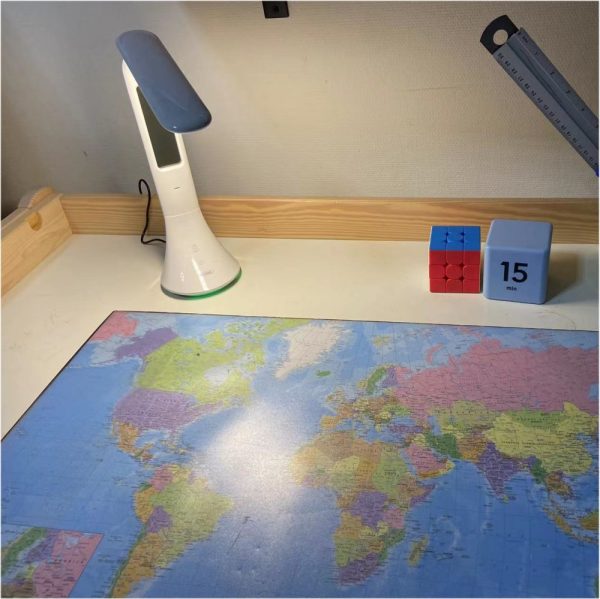 Led Bureaulamp USB met Display - tijd - datum - temperatuur - kleur wit - Afbeelding 4