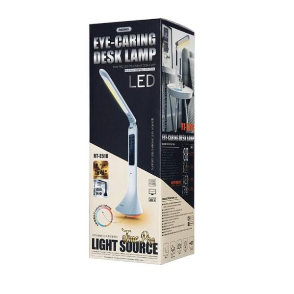 Led Bureaulamp USB met Display - tijd - datum - temperatuur - kleur wit - Afbeelding 5