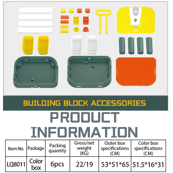Hoge kwaliteit Bouwblokken -Luxe Delige Set Speelgoed - met koffer-Speeltafel 60 Bouwblokken -【All-in-1】Bouwtafel + 2 Stoeltjes + 2 Bakjes - Blokkentafel - Speeltafel - Zandtafel - Watertafel - Tekentafel - Knutseltafel - Geschikt voor Duplo - Afbeelding 4