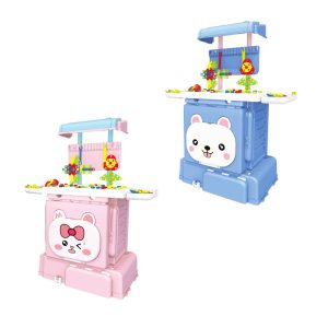 Melili Speelgoed Bouwtafel, Hobbytafel, Werktafel bouw en creëer mooie dingen inclusief accessoires, leeftijd vanaf 3 jaar