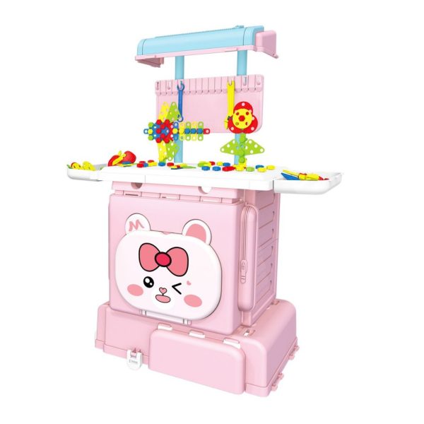 Melili Speelgoed Bouwtafel, Hobbytafel, Werktafel bouw en creëer mooie dingen inclusief accessoires, leeftijd vanaf 3 jaar - Afbeelding 4