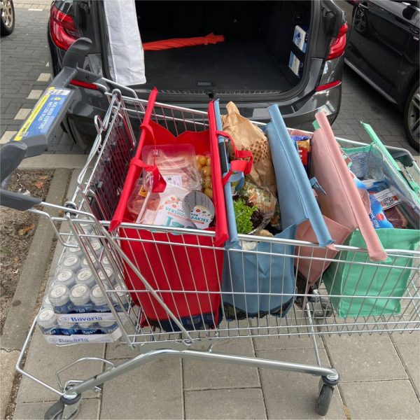 4 x Winkelwagen boodschappentas in diverse kleuren met koeltas - Afbeelding 8