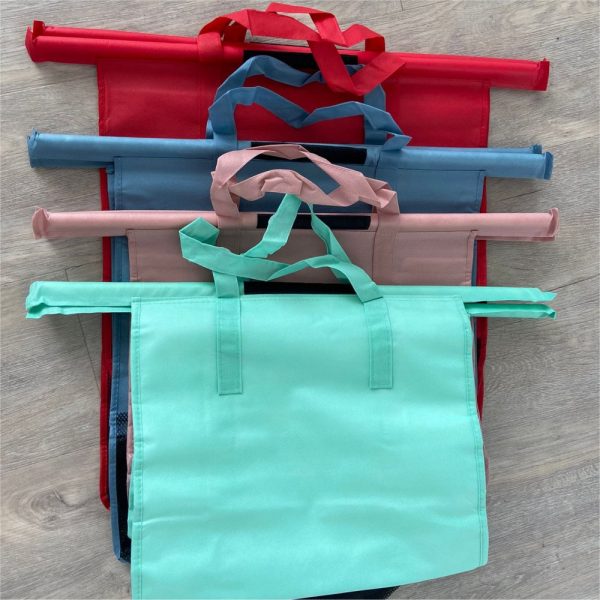 4 x Winkelwagen boodschappentas in diverse kleuren met koeltas - Afbeelding 2