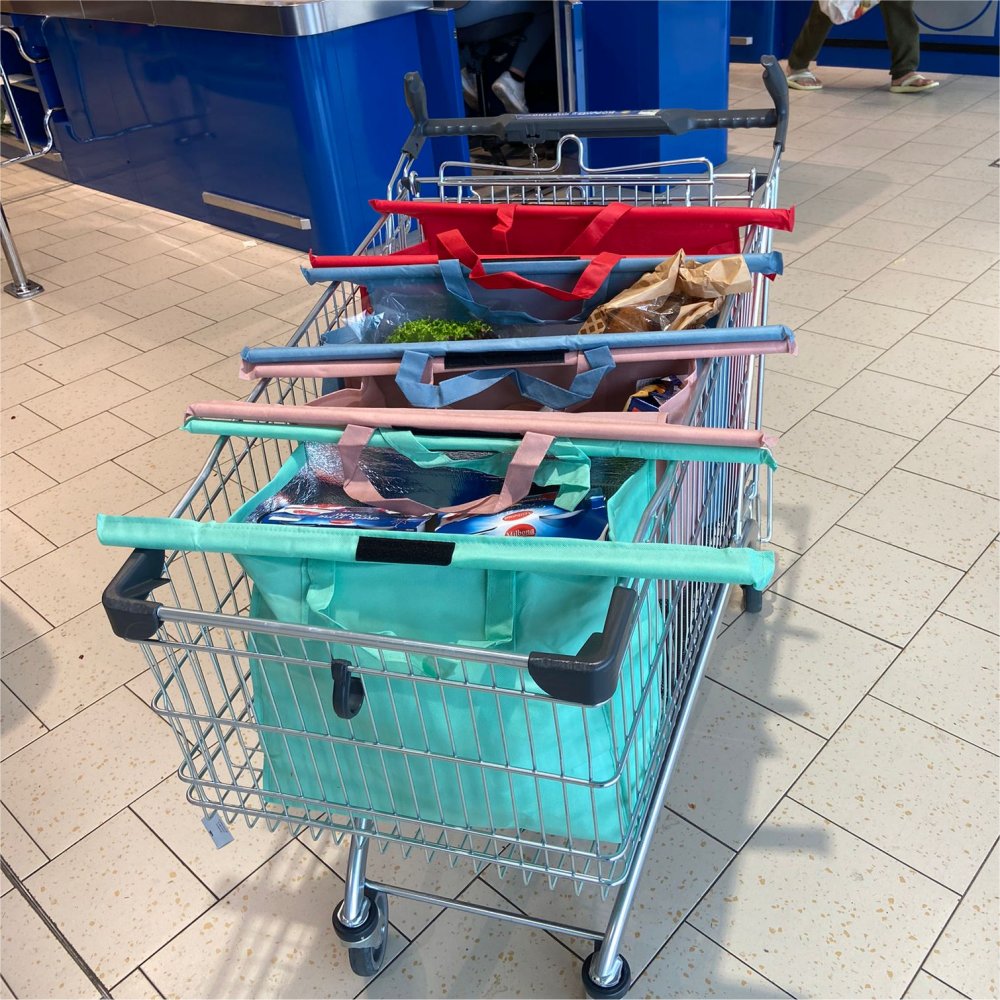 Boodschappentas winkelwagen top