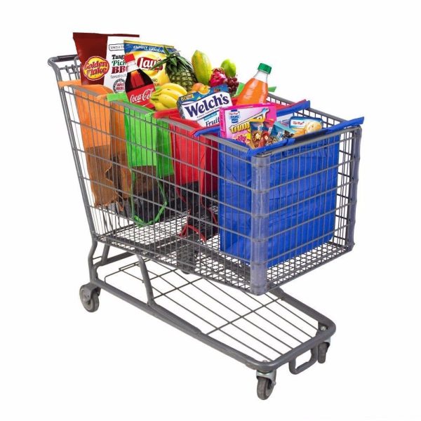 4 x Winkelwagen boodschappentas in diverse kleuren zonder koeltas - Afbeelding 6