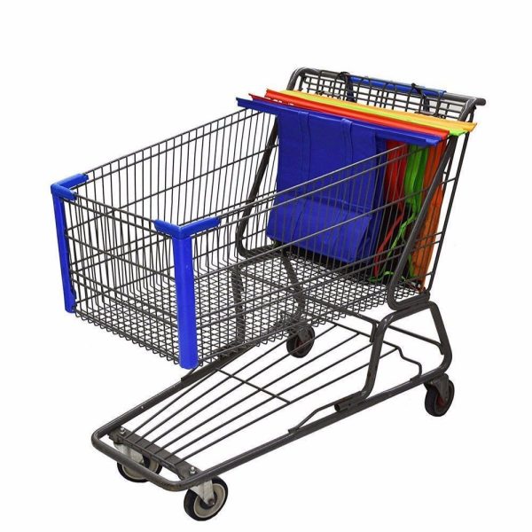 4 x Winkelwagen boodschappentas in diverse kleuren zonder koeltas - Afbeelding 2