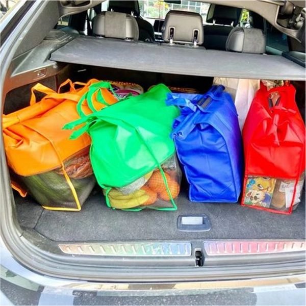 4 x Winkelwagen boodschappentas in diverse kleuren zonder koeltas - Afbeelding 8