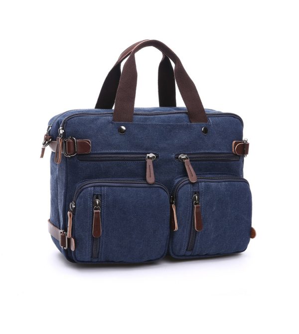 Computer tas-laptoptas-travel tas donkerblauw-multifuntionele tas-laptop rugzak-laptoptas 3-in-1 Rugtas - Rugzak - Schoudertas - Schooltas-boektas-Voor 17,3-inch laptop formaat - Afbeelding 2