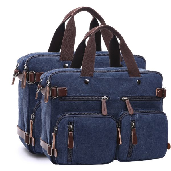 Computer tas-laptoptas-travel tas donkerblauw-multifuntionele tas-laptop rugzak-laptoptas 3-in-1 Rugtas - Rugzak - Schoudertas - Schooltas-boektas-Voor 17,3-inch laptop formaat - Afbeelding 6