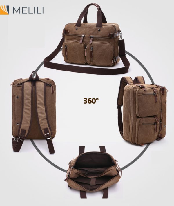 computer tas-laptoptas-travel tas-multifuntionele tas-laptop rugzak-laptoptas 3-in-1 Rugtas - Rugzak - Schoudertas - Voor 17,3-inch laptop formaat - Afbeelding 12