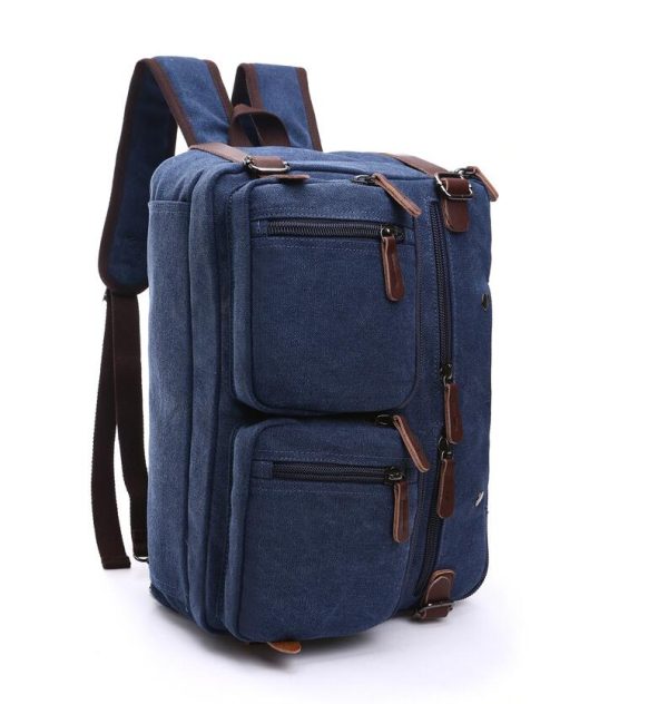 Computer tas-laptoptas-travel tas donkerblauw-multifuntionele tas-laptop rugzak-laptoptas 3-in-1 Rugtas - Rugzak - Schoudertas - Schooltas-boektas-Voor 17,3-inch laptop formaat - Afbeelding 4