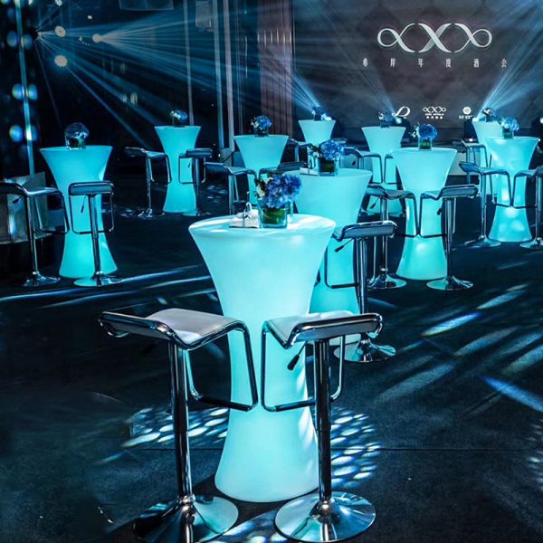 LED Salontafel – LED Tafel – RGB Tafel – Feest tafel – Waterdicht tafel -LED Tafel Lounge – Lounge Outdoor LED – Tuin meubel – Buitenbar -Restaurant tafel – LED Decoratief-58*58*110 - Afbeelding 3
