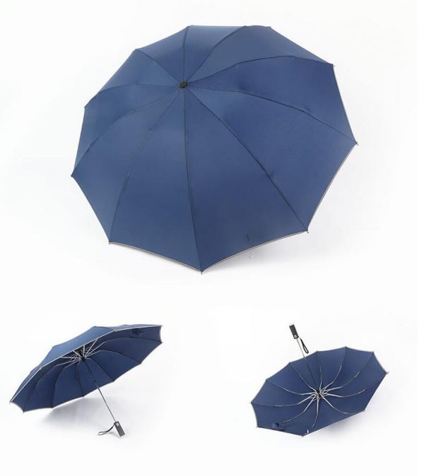Luxe Stormparaplu - Opvouwbaar-Paraplu met zaklamp-hoogwaarde stormparaplu-paraplu met LED lamp-reflecterende paraplu-Paraplu met draaibaar LED licht - Afbeelding 4