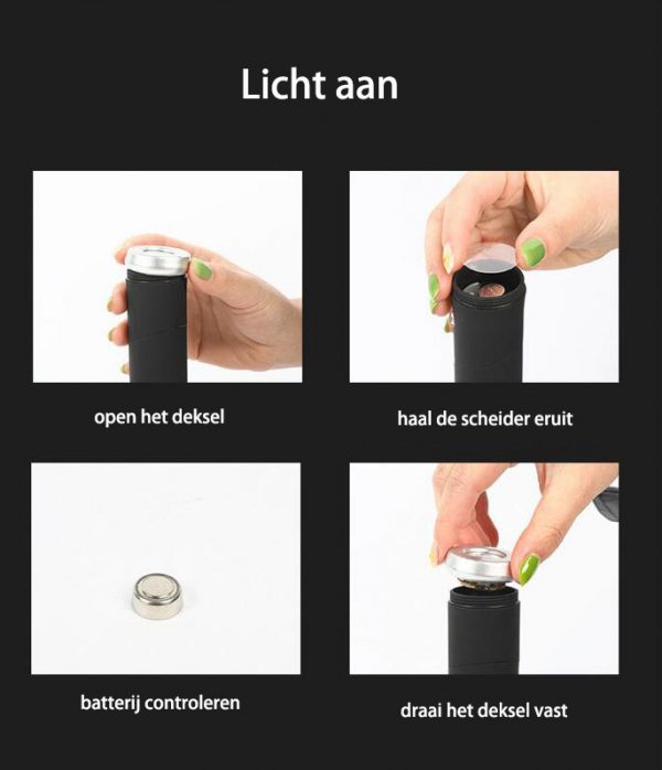 Luxe Stormparaplu - Opvouwbaar-Paraplu met zaklamp-hoogwaarde stormparaplu-paraplu met LED lamp-reflecterende paraplu-Paraplu met draaibaar LED licht - Afbeelding 2