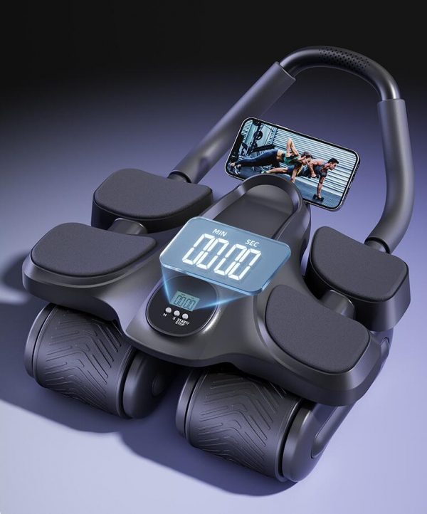 U.ABS Ab trainer 4 -Luxe Abdominal Roller-Buikwiel met 4 wielen-Fitnesswielen-buikspierwiel-Ab wheel-Automatic Rebound-Abdominal-Rebound voor ABS- Abdominal Roller-Training Abdominal-Buikspiertrainer