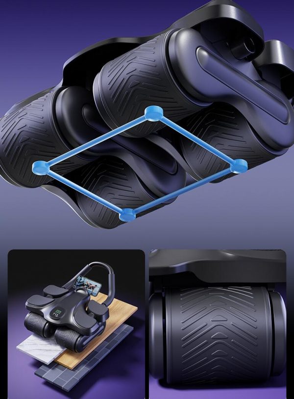 U.ABS Ab trainer 4 -Luxe Abdominal Roller-Buikwiel met 4 wielen-Fitnesswielen-buikspierwiel-Ab wheel-Automatic Rebound-Abdominal-Rebound voor ABS- Abdominal Roller-Training Abdominal-Buikspiertrainer - Afbeelding 9