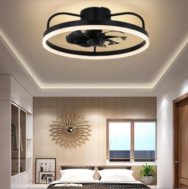 Premium LED Plafondventilator met verlichting 50 cm - Dimbaar met afstandbediening - Zwart-Industriële ventilatorlamp -Plafondventilator - ventilator met LED lamp - Afbeelding 6