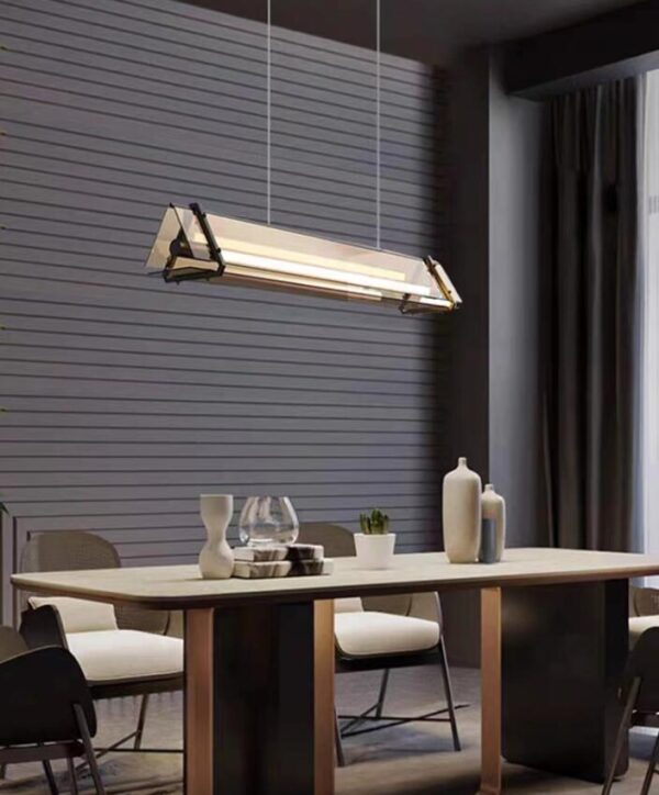 LED Plafondlamp - Luxe Industriële eetkamer hanglamp - kunst kroonluchter - driehoek 1m -3000k - eetkamer LED lamp - Plafondlamp - Plafonniere lamp - LED Chandelier - Afbeelding 4