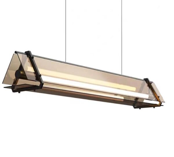 LED Plafondlamp - Luxe Industriële eetkamer hanglamp - kunst kroonluchter - driehoek 1m -3000k - eetkamer LED lamp - Plafondlamp - Plafonniere lamp - LED Chandelier - Afbeelding 2