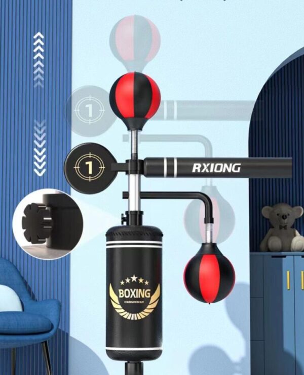 Boxing Boksbal- Reflextrainer-Reactievermogen- Ontwijkstang- Professionele boksbal- Verstelbaar op verschillende hoogtes- Reflexstang- Boksballen-Boksbal Staand- Bokspaal- Boksbal op Voet. Boksstandaard boksbal boksset - Afbeelding 5