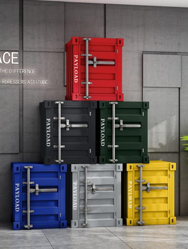 Handgemaakte Metalen Kunst nachtkastje- bijzondere nachtkastje-Container industriële nachtkastje - opbergplank met metalen frame- zwart- uniek kerst cadeau - Afbeelding 4