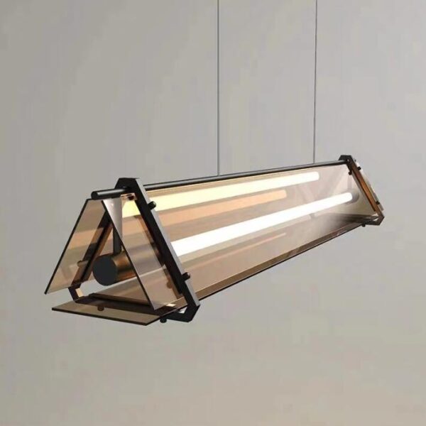 LED Plafondlamp - Luxe Industriële eetkamer hanglamp - kunst kroonluchter - driehoek 1m -3000k - eetkamer LED lamp - Plafondlamp - Plafonniere lamp - LED Chandelier - Afbeelding 11