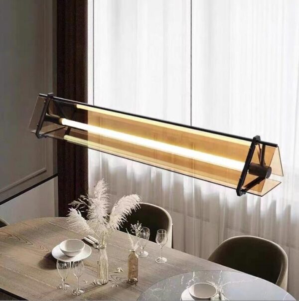 LED Plafondlamp - Luxe Industriële eetkamer hanglamp - kunst kroonluchter - driehoek 1m -3000k - eetkamer LED lamp - Plafondlamp - Plafonniere lamp - LED Chandelier - Afbeelding 9