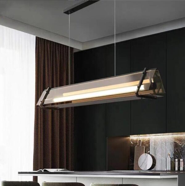 LED Plafondlamp - Luxe Industriële eetkamer hanglamp - kunst kroonluchter - driehoek 1m -3000k - eetkamer LED lamp - Plafondlamp - Plafonniere lamp - LED Chandelier - Afbeelding 8