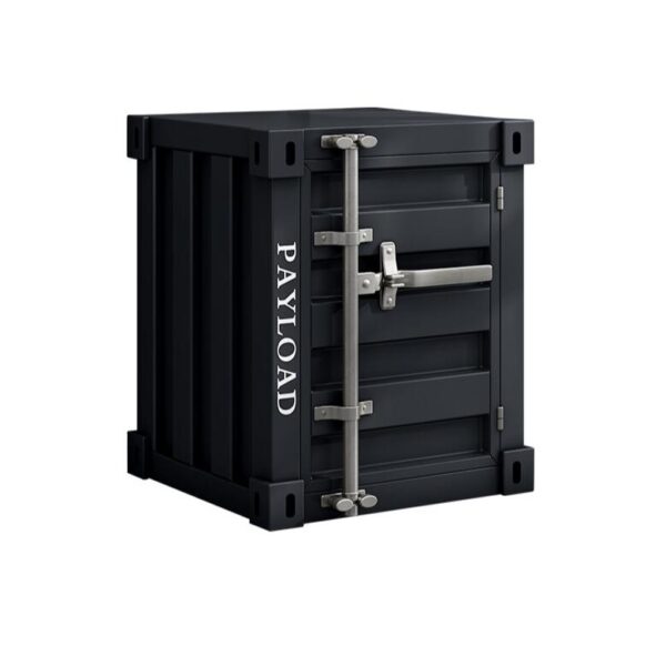 Handgemaakte Metalen Kunst nachtkastje- bijzondere nachtkastje-Container industriële nachtkastje - opbergplank met metalen frame- zwart- uniek kerst cadeau