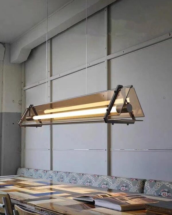 LED Plafondlamp - Luxe Industriële eetkamer hanglamp - kunst kroonluchter - driehoek 1m -3000k - eetkamer LED lamp - Plafondlamp - Plafonniere lamp - LED Chandelier - Afbeelding 7