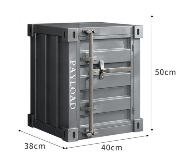 Handgemaakte Metalen Kunst nachtkastje- bijzondere nachtkastje-Container industriële nachtkastje - opbergplank met metalen frame- donker grijs - uniek kerstcadeau