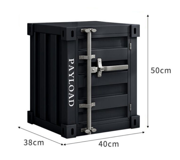Handgemaakte Metalen Kunst nachtkastje- bijzondere nachtkastje-Container industriële nachtkastje - opbergplank met metalen frame- zwart- uniek kerst cadeau - Afbeelding 2