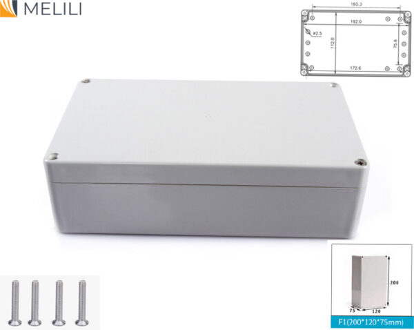 Kabeldoos waterdicht IP66-200*120*75mm - 1 stuk Lasdoos - Installatiekast - Elektronische Behuizing Doos Aansluitdoos- Hoogwaardig ABS-materiaal-Aansluitdoos opbouw-kabeldoos Buitenbehuizing-projectbehuizing